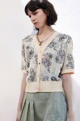 Retro Jacquard Knitted Cardigan