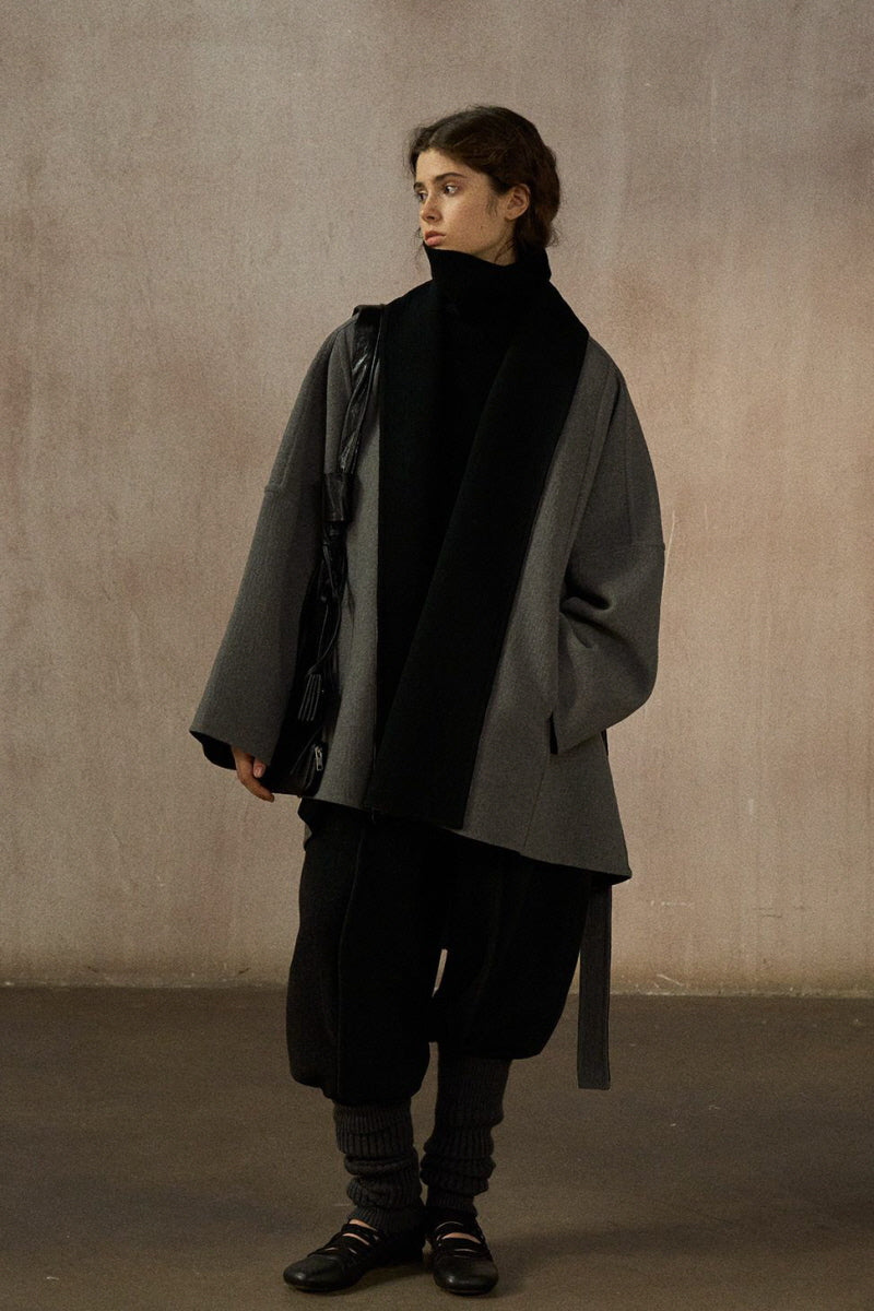 Batwing Reversible Belted Coat