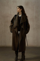 Irregular Lapel Hand-Sewn Reversible Coat