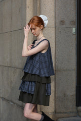 Square Neck Patchwork A-Line Dress