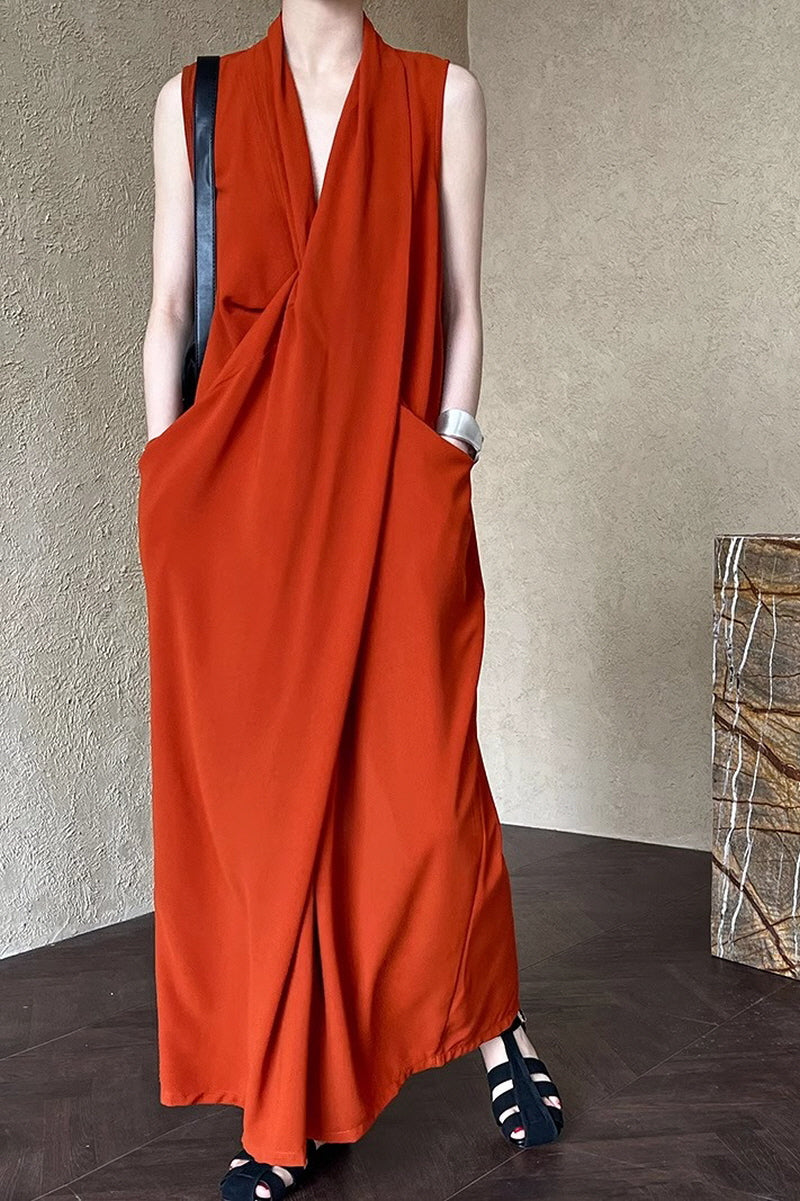 Irregular Sleeveless Goddess Long Dress