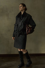 Stand-Collar Cinched-Waist Padded Vest