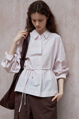 Lace-Up Pullover Bat Sleeve Shirt