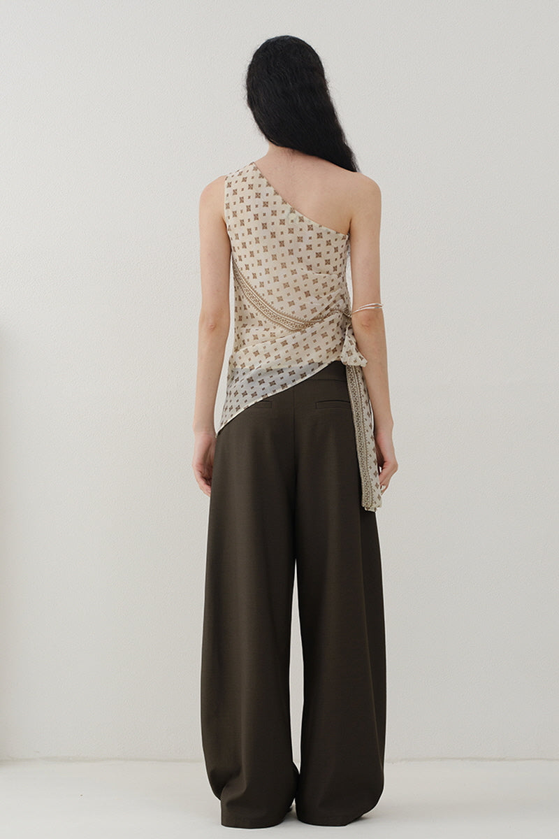 Asymmetric Slanted Shoulder Top