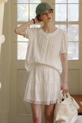 Relaxed High-Waist Loose Skirt