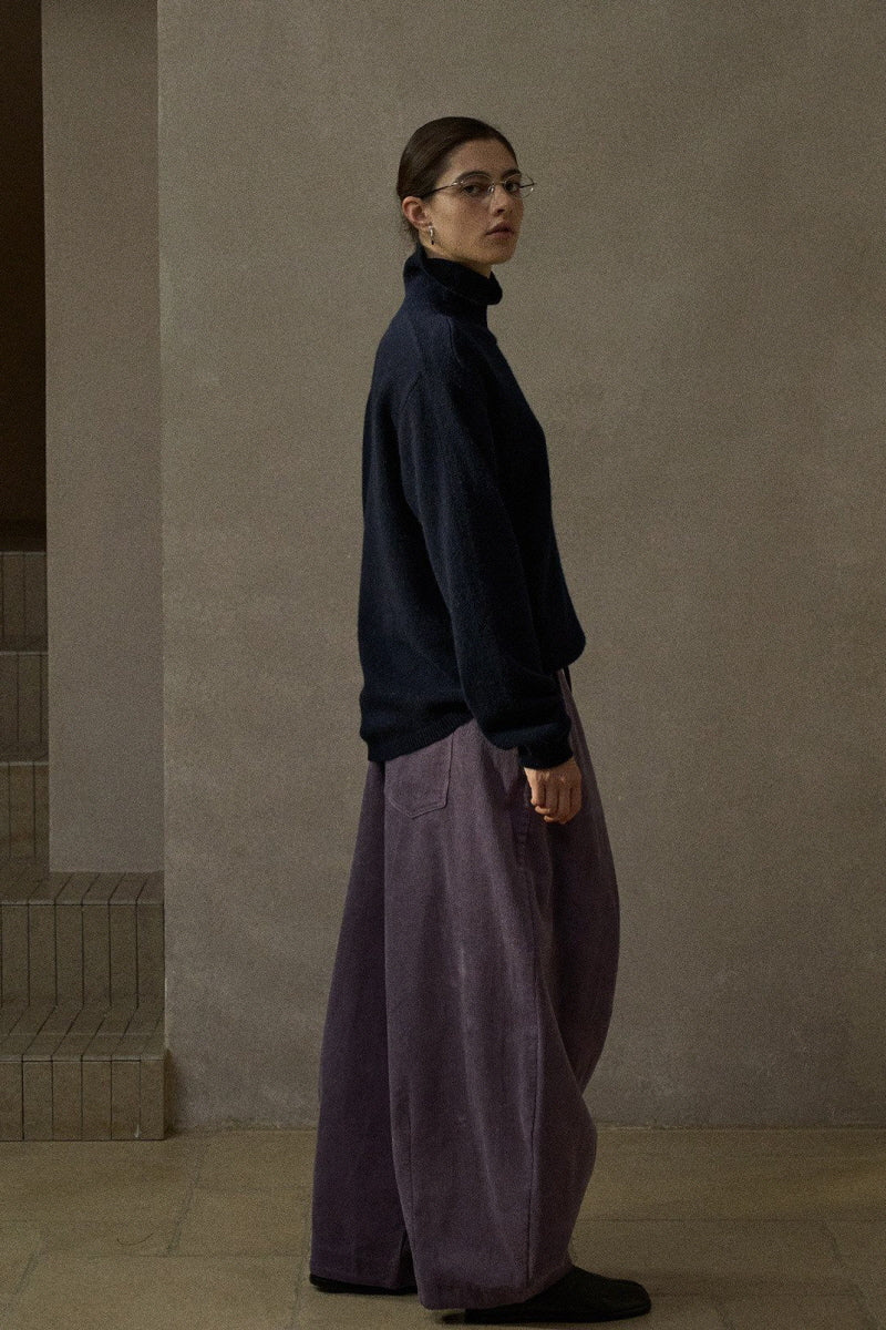 Drawstring Loose-Leg Slacks