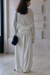Pleated Wide-Leg Slacks