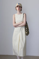 French Solid Color Pocket Dress