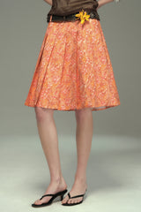 Press-Pleated A-Line Skirt