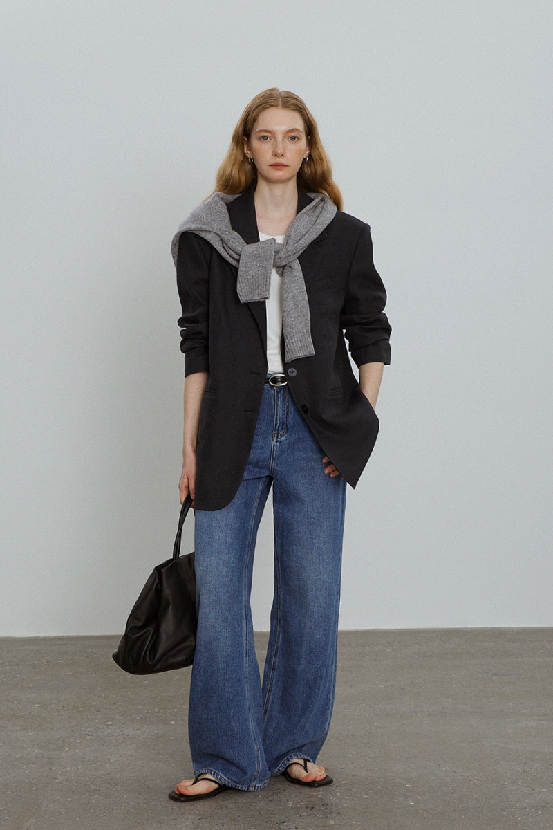 Structured Shoulder Pad Blazer
