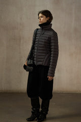 Stand-Up Collar Hourglass Puffer Jacket