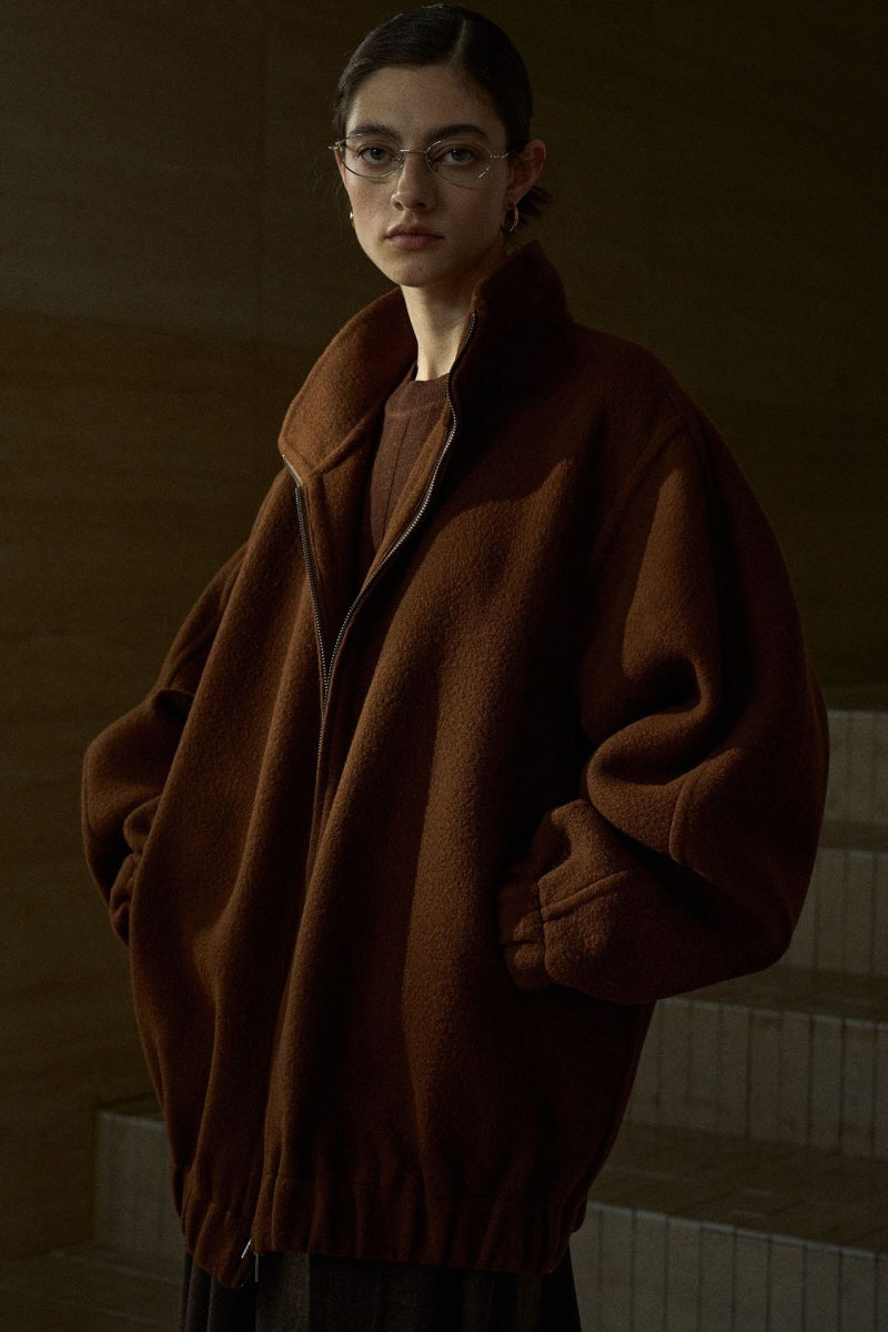 Stand-Up Collar Loose-Silhouette Reversible Jacket