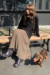 Flowy High-Waist Drape Skirt