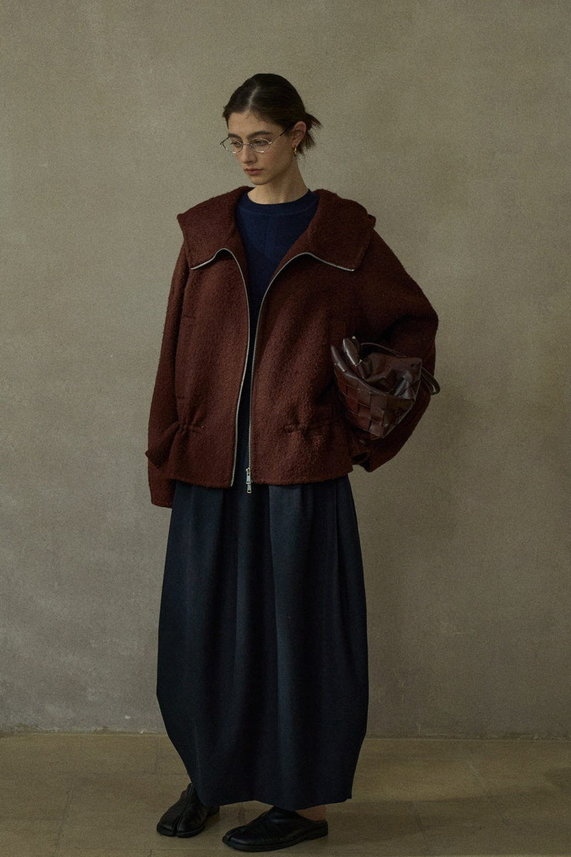 Reversible Hooded Open-Placket Jacket