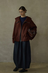 Reversible Hooded Open-Placket Jacket