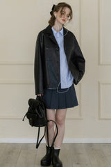 Suit Collar Loose Casual Black Jacket
