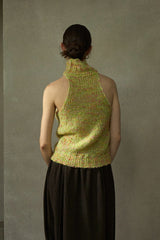 Spotted Turtleneck Knit Vest