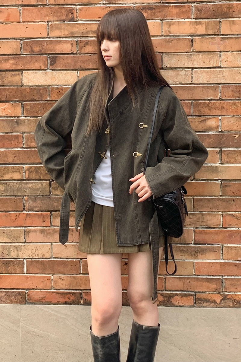 Belted Buckle Jacket Coat