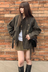 Belted Buckle Jacket Coat