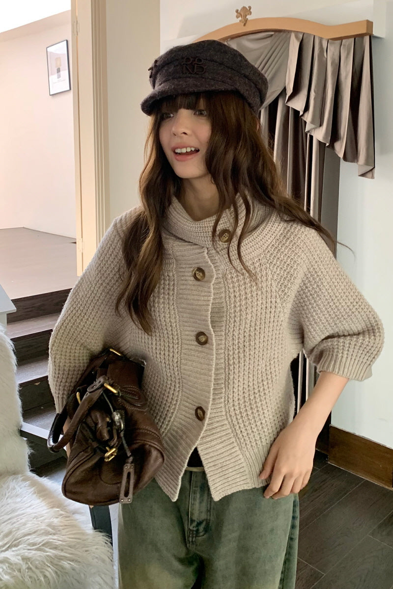 Vintage Knit Short Cardigan