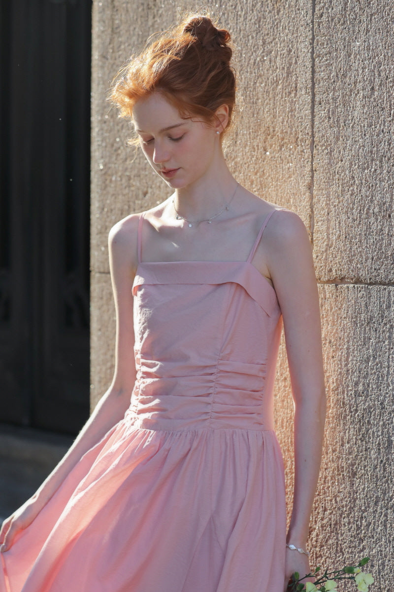 Shirred Cinched Waist Slip Dress