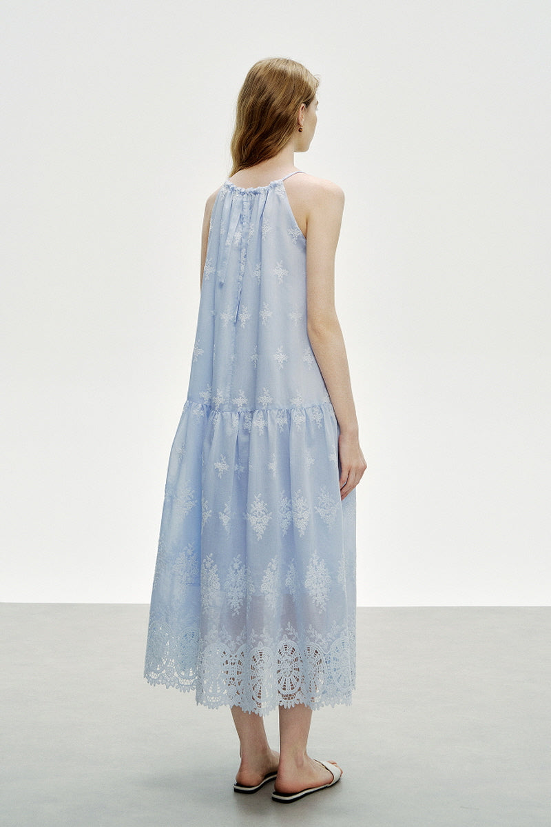 Beaded Halterneck Sleeveless Dress