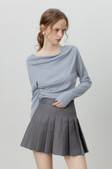 French One-Shoulder Swing Knit