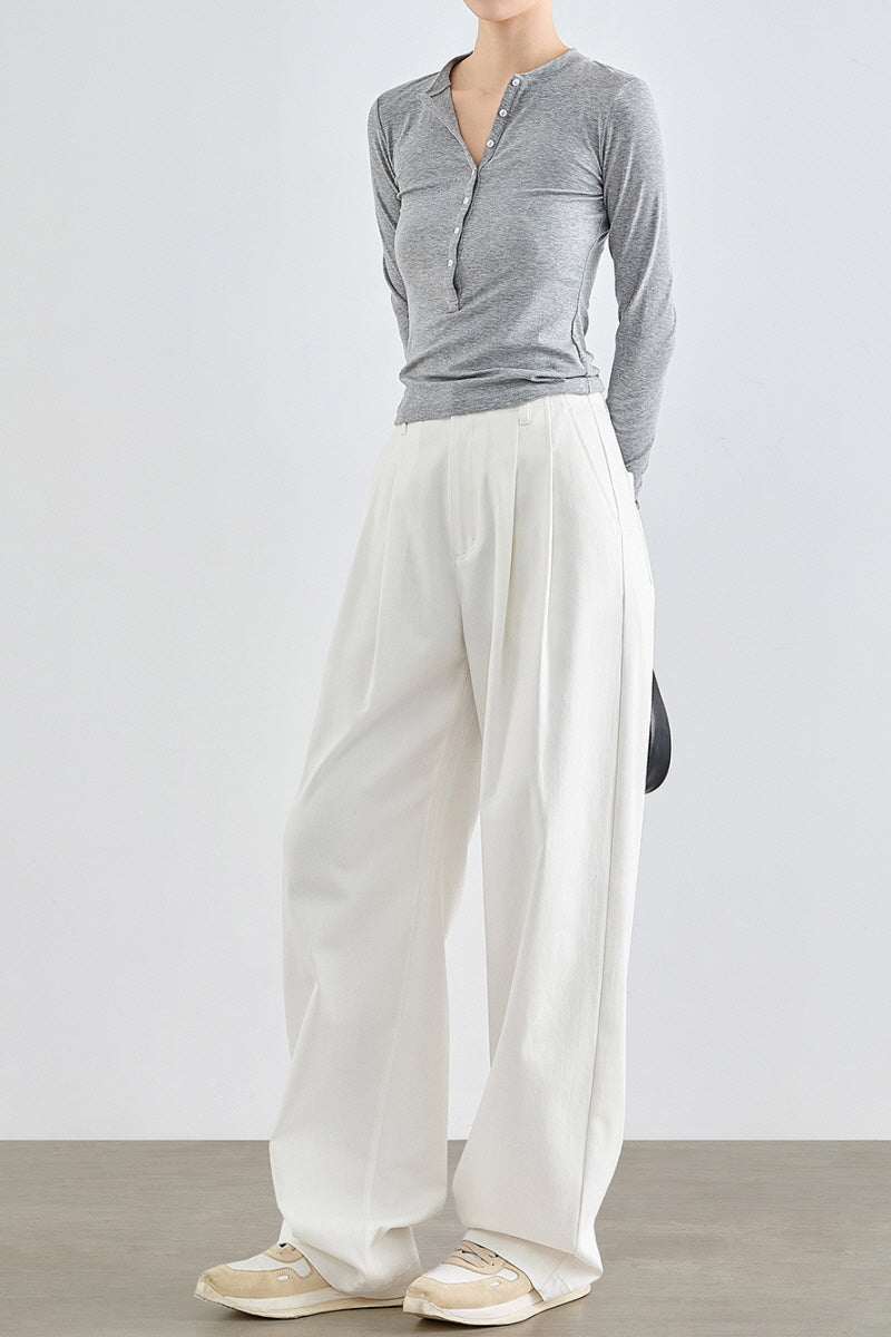 High-Waist Wide-Leg Suit Pants