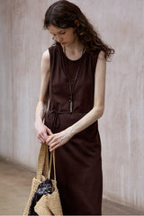 Layered-Look Knit Vest Dress