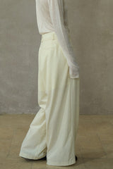 Diagonal Placket Lace-Up Slacks