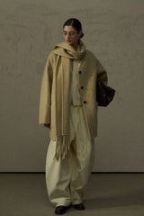 Reversible Tassel-Scarf Duffle Jacket