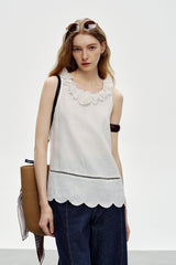 Three-Dimensional Petal Vest Top