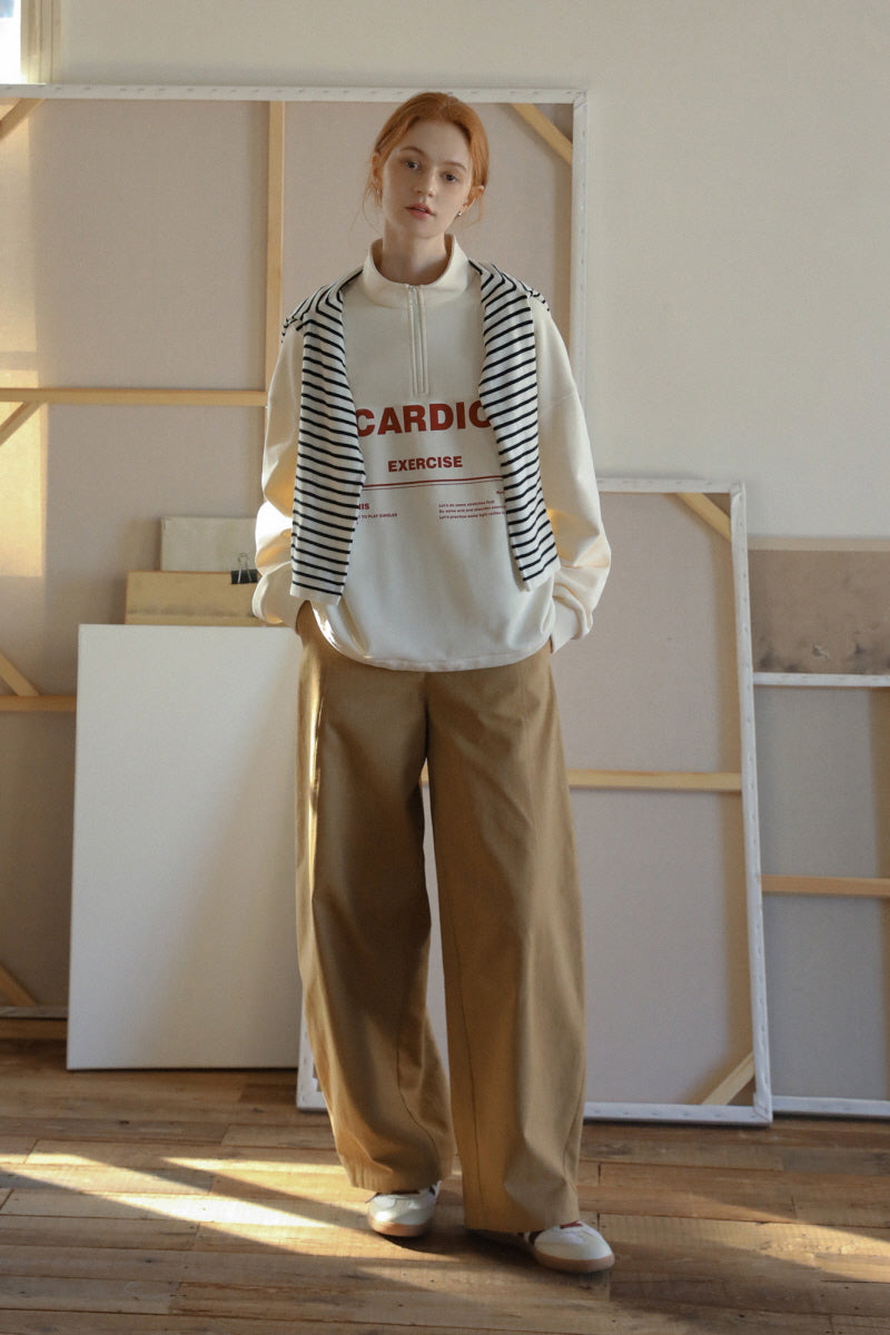 High Waist Wide-Leg Scimitar Pants