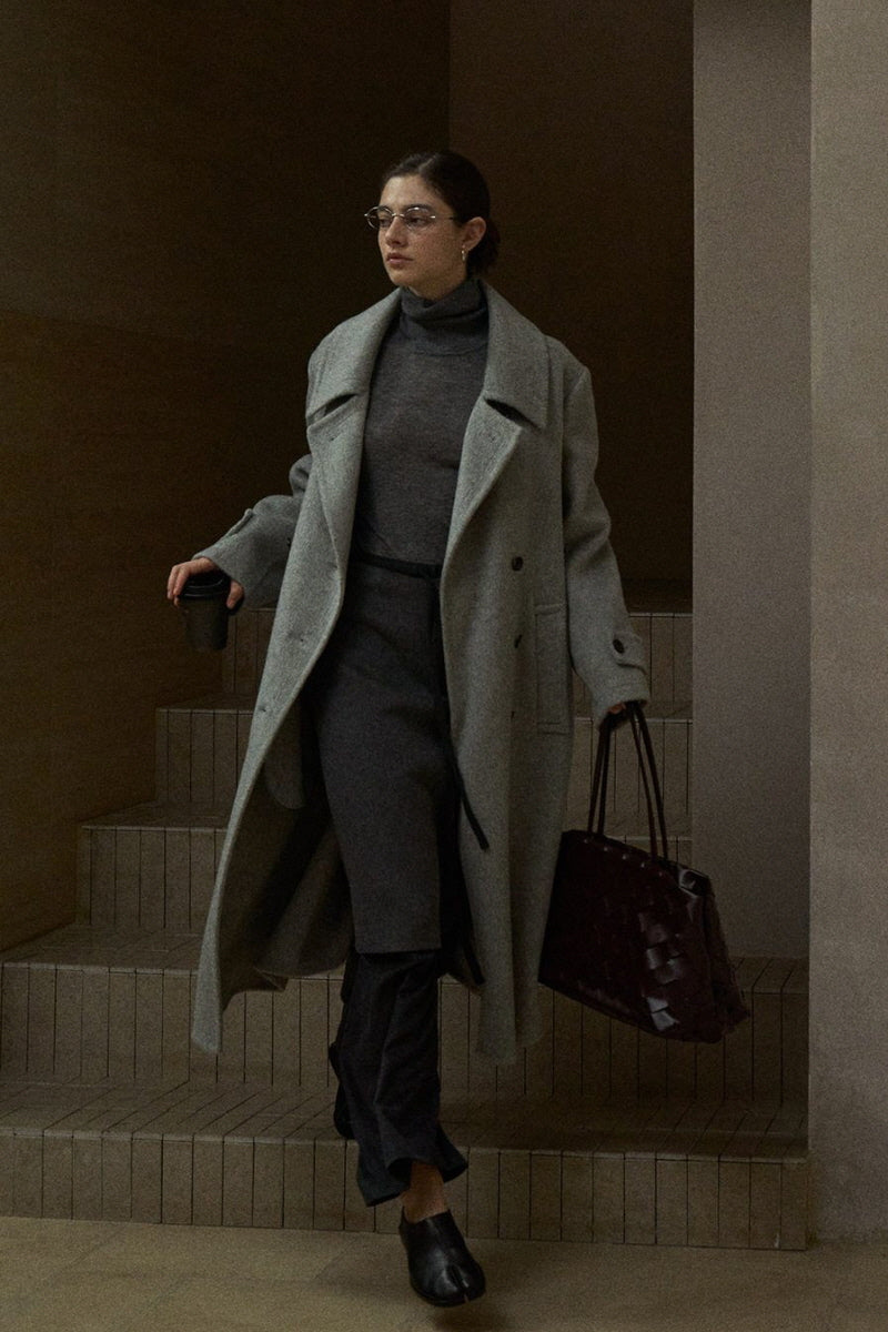 Classic Long Lapel Double-Breasted Coat