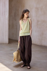 Twisted U-Neck Knit Vest