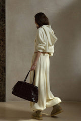 Pit Stripe Ribbed Hooded Scarf Top