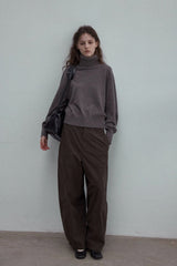 Curved-Scimitar Relaxed Pants