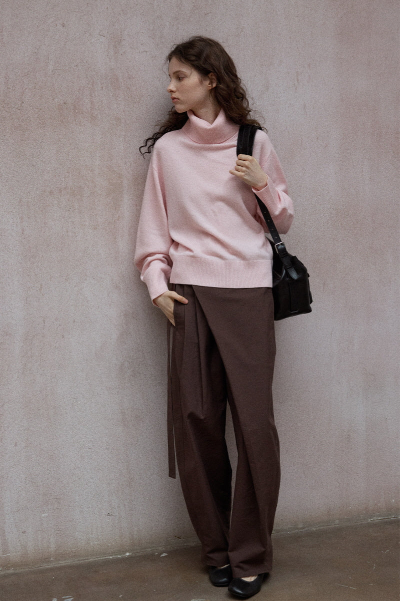 Wrap-Around Pleated Loose Slacks