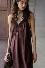 Wrinkled Lace Camisole Dress