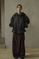Reversible Hooded Open-Placket Jacket