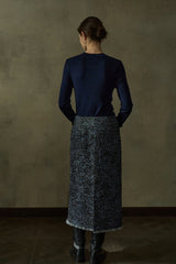 Jacquard Pattern Tweed Skirt