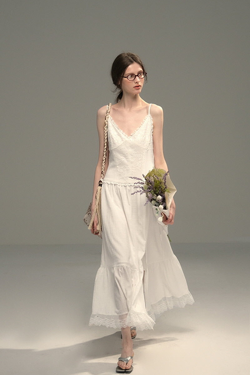 Sparkling Lace Patchwork Slip Dress