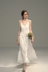 Sparkling Lace Patchwork Slip Dress