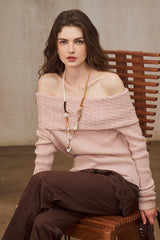 One-Shoulder Lapel Sweater