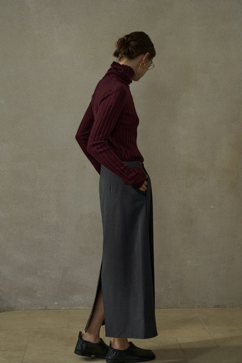Layered Overlap Long Skirt