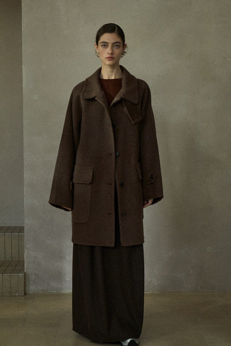 Reversible Raglan Patch-Pocket Coat