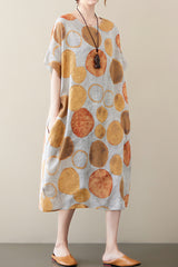 Polka Loose Linen Dress