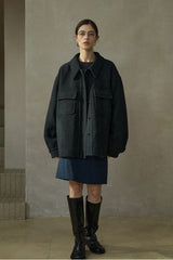 Reversible Lapel Shirt Jacket