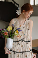 Lace Stitched High Waisted Cake Dress