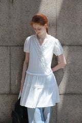 V-Neck Lace Cake Dress